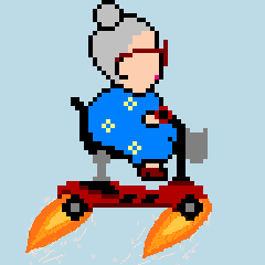 Grandma on scooter