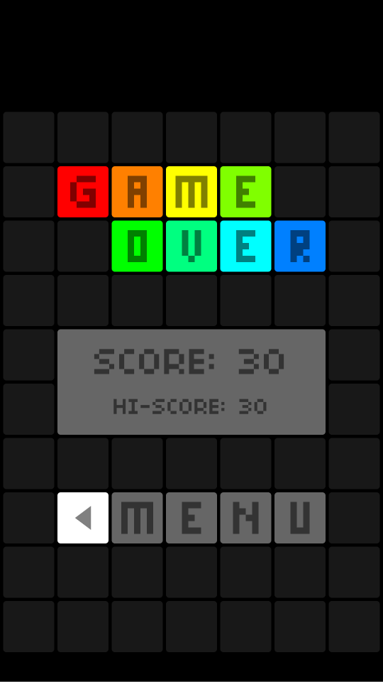 Stacky Square game over screen