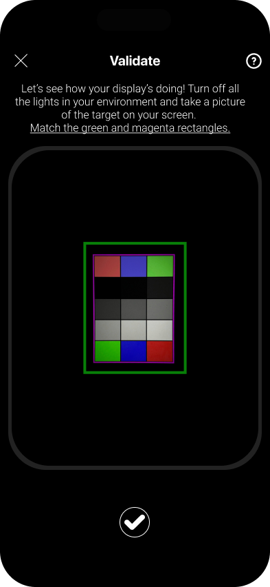 Validation screen